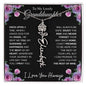 To My Lovely Granddaughter | Once Upon A Time... with Pink Roses | Personalized Birth Flower Necklace
