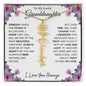 To My Lovely Granddaughter | Someday When...Pink Roses on White | Personalized Birth Flower Necklace
