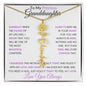 To My Precious Granddaughter - Personalized Birth Flower Name Necklace | "Hold It Tight To Feel My Love"