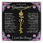 To My Lovely Granddaughter | Once Upon A Time... with Pink Roses | Personalized Birth Flower Necklace