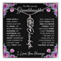 To My Lovely Granddaughter | Once Upon A Time... with Pink Roses | Personalized Birth Flower Necklace