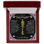 To My Lovely Granddaughter | Someday When...Pink Roses on Black | Personalized Birth Flower Necklace