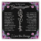 To My Lovely Granddaughter | Once Upon A Time... with Pink Roses | Personalized Birth Flower Necklace