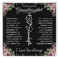 To My Lovely Granddaughter | Once Upon A Time... with Roses | Personalized Birth Flower Necklace