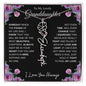 To My Lovely Granddaughter | Someday When...Pink Roses on Black | Personalized Birth Flower Necklace