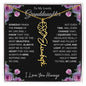 To My Lovely Granddaughter | Someday When...Pink Roses on Black | Personalized Birth Flower Necklace