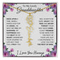 To My Lovely Granddaughter | "Once Upon a Time..." | Personalized Birth Flower Name Necklace wbb
