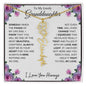 To My Lovely Granddaughter | Someday When...Pink Roses on White | Personalized Birth Flower Necklace