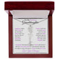 To My Precious Granddaughter - Personalized Birth Flower Name Necklace | "Hold It Tight To Feel My Love"
