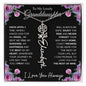 To My Lovely Granddaughter | Once Upon A Time... with Pink Roses | Personalized Birth Flower Necklace