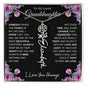 To My Lovely Granddaughter | Someday When...Pink Roses on Black | Personalized Birth Flower Necklace