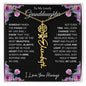 To My Lovely Granddaughter | Someday When...Pink Roses on Black | Personalized Birth Flower Necklace