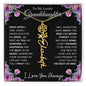 To My Lovely Granddaughter | Once Upon A Time... with Pink Roses | Personalized Birth Flower Necklace