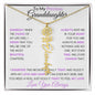 To My Precious Granddaughter - Personalized Birth Flower Name Necklace | "Hold It Tight To Feel My Love"