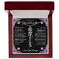 To My Lovely Granddaughter | Someday When...Pink Roses on Black | Personalized Birth Flower Necklace