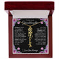 To My Lovely Granddaughter | Someday When...Pink Roses on Black | Personalized Birth Flower Necklace