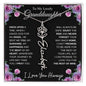 To My Lovely Granddaughter | Once Upon A Time... with Pink Roses | Personalized Birth Flower Necklace