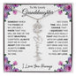 To My Lovely Granddaughter | Someday When...Pink Roses on White | Personalized Birth Flower Necklace