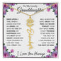 To My Lovely Granddaughter | "Once Upon a Time..." | Personalized Birth Flower Name Necklace wbb