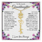 To My Lovely Granddaughter | Someday When...Pink Roses on White | Personalized Birth Flower Necklace
