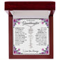 To My Lovely Granddaughter | Someday When...Pink Roses on White | Personalized Birth Flower Necklace