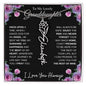 To My Lovely Granddaughter | Once Upon A Time... with Pink Roses | Personalized Birth Flower Necklace