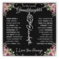 To My Lovely Granddaughter | Once Upon A Time... with Roses | Personalized Birth Flower Necklace
