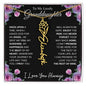 To My Lovely Granddaughter | Once Upon A Time... with Pink Roses | Personalized Birth Flower Necklace
