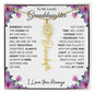 To My Lovely Granddaughter | Someday When...Pink Roses on White | Personalized Birth Flower Necklace