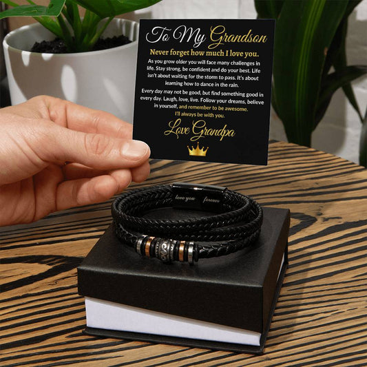 To My Grandson | Love Forever Bracelet | Love Grandpa