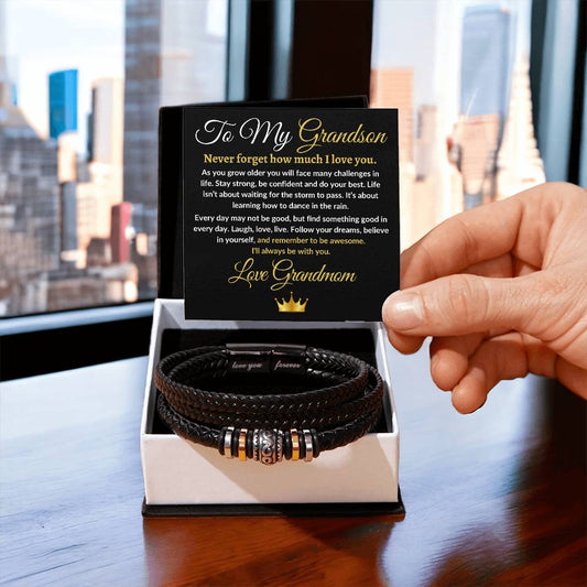 To My Grandson | Love Forever Bracelet | Love Grandmom