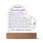 To My Lovely Granddaughter | Beautiful Heart-Shaped Acrylic with Wood Base