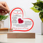 To My Beautiful Soulmate | My Favorite Everything | Heart-Shaped Acrylic with Wood Base and LED Option