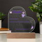 To My Beautiful Daughter | Heart Shaped Acrylic Plaque with Wood Base
