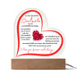 To My Beautiful Soulmate | My Favorite Everything | Heart-Shaped Acrylic with Wood Base and LED Option