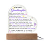 To My Lovely Granddaughter | Beautiful Heart-Shaped Acrylic with Wood Base