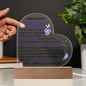 To My Beautiful Daughter | Heart Shaped Acrylic Plaque with Wood Base