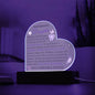 To My Beautiful Daughter | Heart Shaped Acrylic Plaque with Wood Base