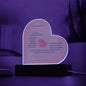 To My Beautiful Soulmate | My Favorite Everything | Heart-Shaped Acrylic with Wood Base and LED Option