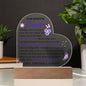 To My Beautiful Daughter | Heart Shaped Acrylic Plaque with Wood Base