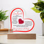 To My Beautiful Soulmate | My Favorite Everything | Heart-Shaped Acrylic with Wood Base and LED Option