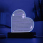 To My Beautiful Daughter | Heart Shaped Acrylic Plaque with Wood Base