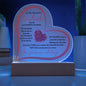 To My Beautiful Soulmate | My Favorite Everything | Heart-Shaped Acrylic with Wood Base and LED Option
