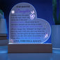 To My Beautiful Daughter | Heart Shaped Acrylic Plaque with Wood Base