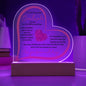 To My Beautiful Soulmate | My Favorite Everything | Heart-Shaped Acrylic with Wood Base and LED Option