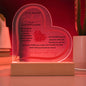 To My Beautiful Soulmate | My Favorite Everything | Heart-Shaped Acrylic with Wood Base and LED Option
