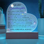 To My Lovely Granddaughter | Beautiful Heart-Shaped Acrylic with Wood Base