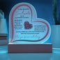 To My Beautiful Soulmate | My Favorite Everything | Heart-Shaped Acrylic with Wood Base and LED Option