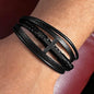 Top My Grandson | Cross Leather Bracelet | Love Granddad