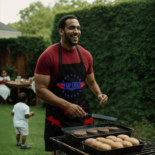 Dad | Top Dad | Apron with F-14 Silhouettes | Black